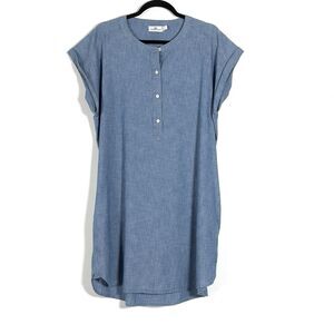 Vineyard Vines Margo Chambray Shirt Dress Dolman Women Size XL Cotton Blue